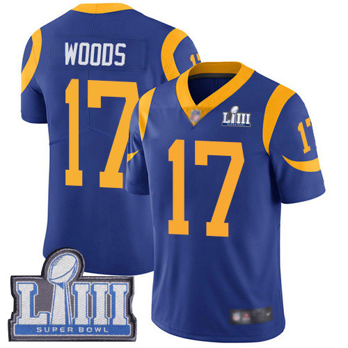 Los Angeles Rams Limited Royal Blue Men Robert Woods Alternate Jersey NFL Football #17 Super Bowl LIII Bound Vapor Untouchable->los angeles rams->NFL Jersey